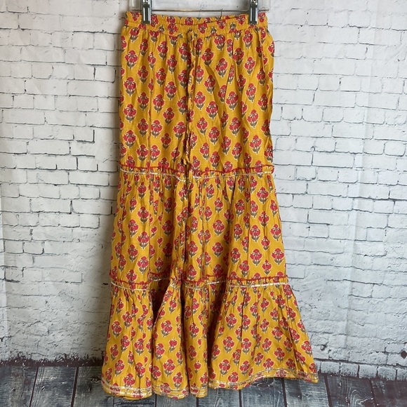 BIBA Girls NWT Yellow Poly Viscose Straight Printed Kurta Sharara Set 8-9 Formal - Picture 11 of 15